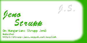 jeno strupp business card